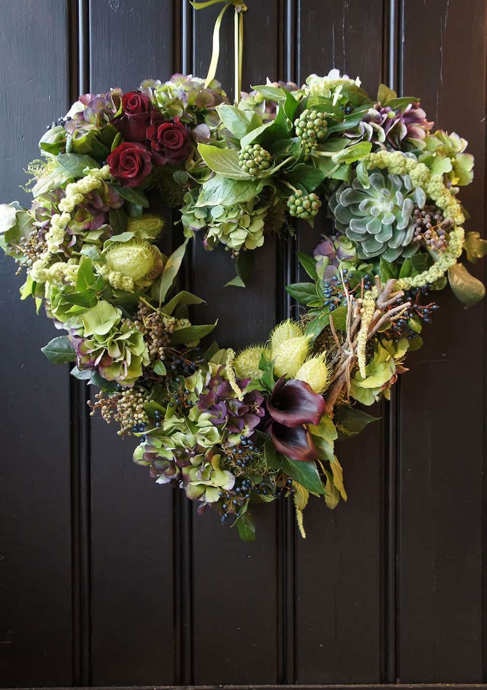 green door wreath