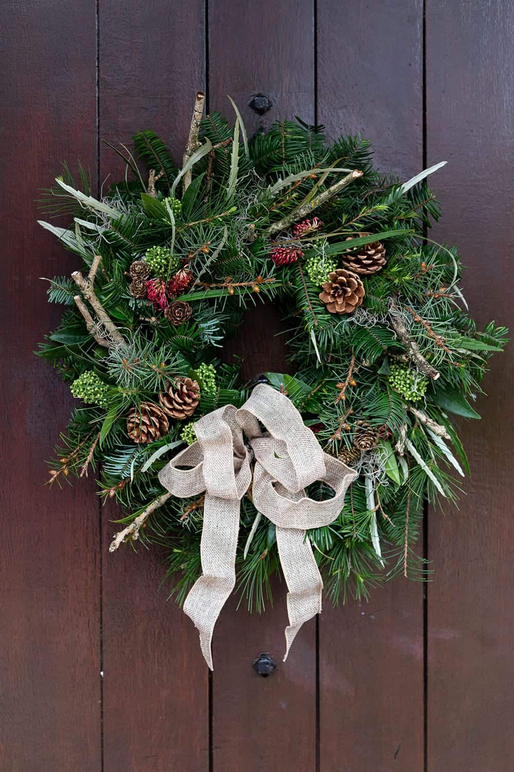 christmas wreath on a door