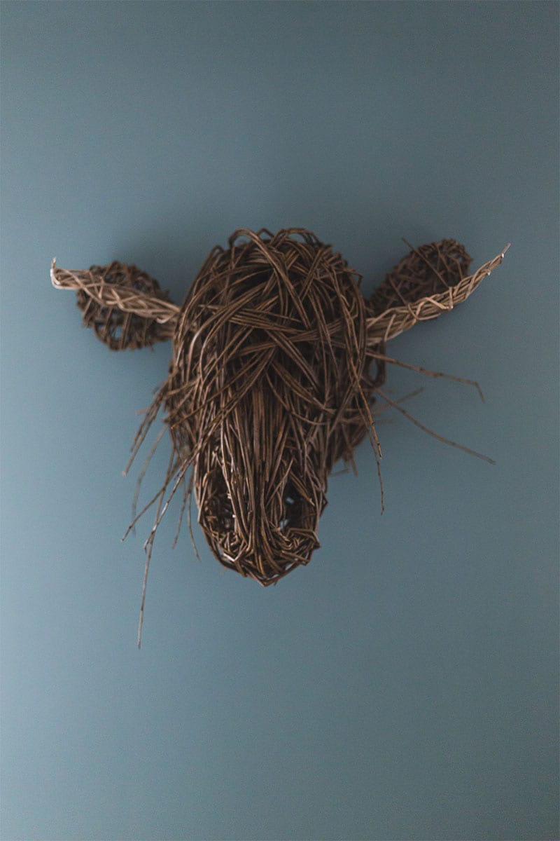 cow head willow sculpture
