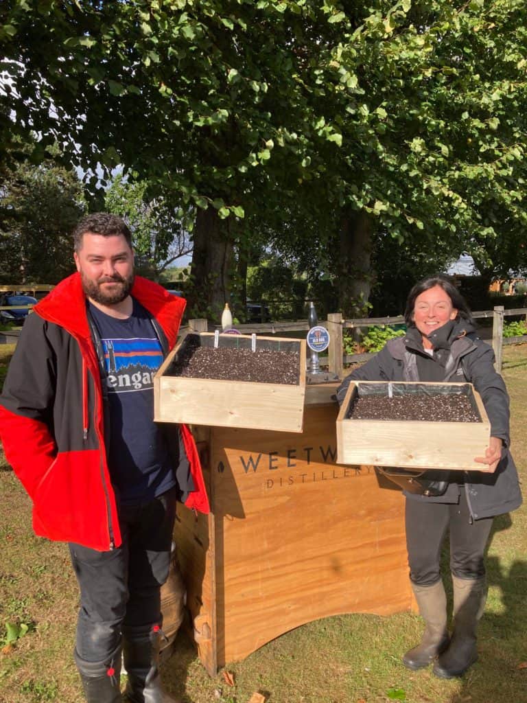 Vegetable planter workshop in progress