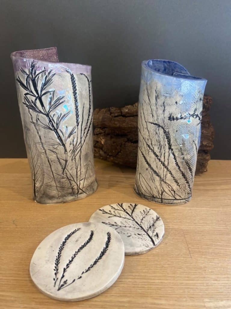 ceramic vases and coasters